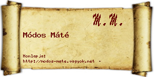 Módos Máté névjegykártya